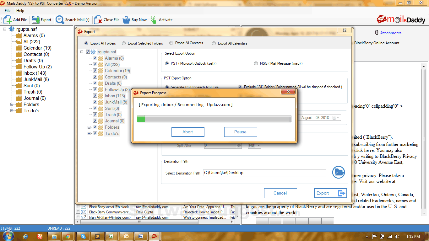 MailsDaddy NSF To PST Converter Small Screenshot 4
